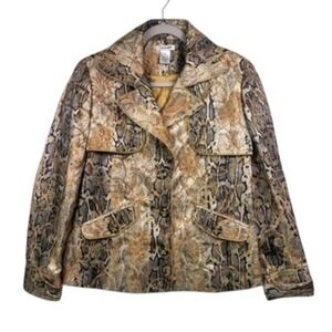 Vintage Jendo Metallic Snake Print Blazer Jacket Size 12‎ – Excellent